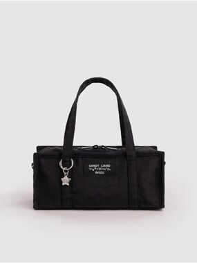 Sandy Liang Black Rectangular Toiletry Bag with Star Charm